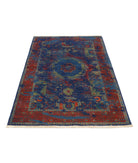 Gulshan 3'11'' X 5'9'' Power-Loomed Wool-Bamboo Silk Rug 3'11'' x 5'9'' (118 X 173) / Blue / Red