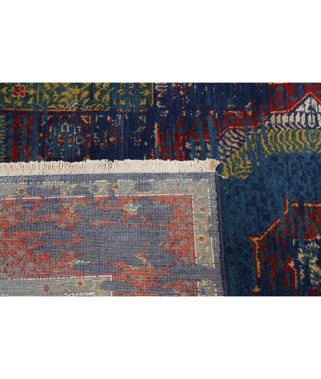 Gulshan 3'11'' X 5'9'' Power-Loomed Wool-Bamboo Silk Rug 3'11'' x 5'9'' (118 X 173) / Blue / Red