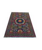 Gulshan 3'10'' X 6'0'' Power-Loomed Wool-Bamboo Silk Rug 3'10'' x 6'0'' (115 X 180) / Blue / Red