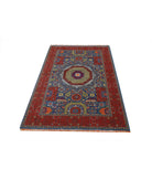 Gulshan 3'10'' X 6'0'' Power-Loomed Wool-Bamboo Silk Rug 3'10'' x 6'0'' (115 X 180) / Blue / Red