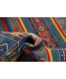 Gulshan 4'0'' X 5'10'' Power-Loomed Wool-Bamboo Silk Rug 4'0'' x 5'10'' (120 X 175) / Blue / Red