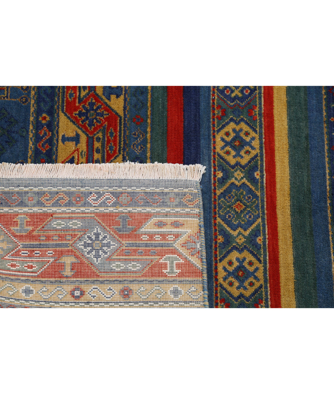Gulshan 4'0'' X 5'10'' Power-Loomed Wool-Bamboo Silk Rug 4'0'' x 5'10'' (120 X 175) / Blue / Red