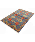Gulshan 4'0'' X 5'9'' Power-Loomed Wool-Bamboo Silk Rug 4'0'' x 5'9'' (120 X 173) / Blue / Gold