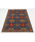 Gulshan 4'0'' X 5'9'' Power-Loomed Wool-Bamboo Silk Rug 4'0'' x 5'9'' (120 X 173) / Blue / Gold