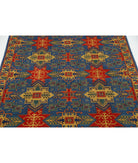 Gulshan 4'0'' X 5'9'' Power-Loomed Wool-Bamboo Silk Rug 4'0'' x 5'9'' (120 X 173) / Blue / Gold