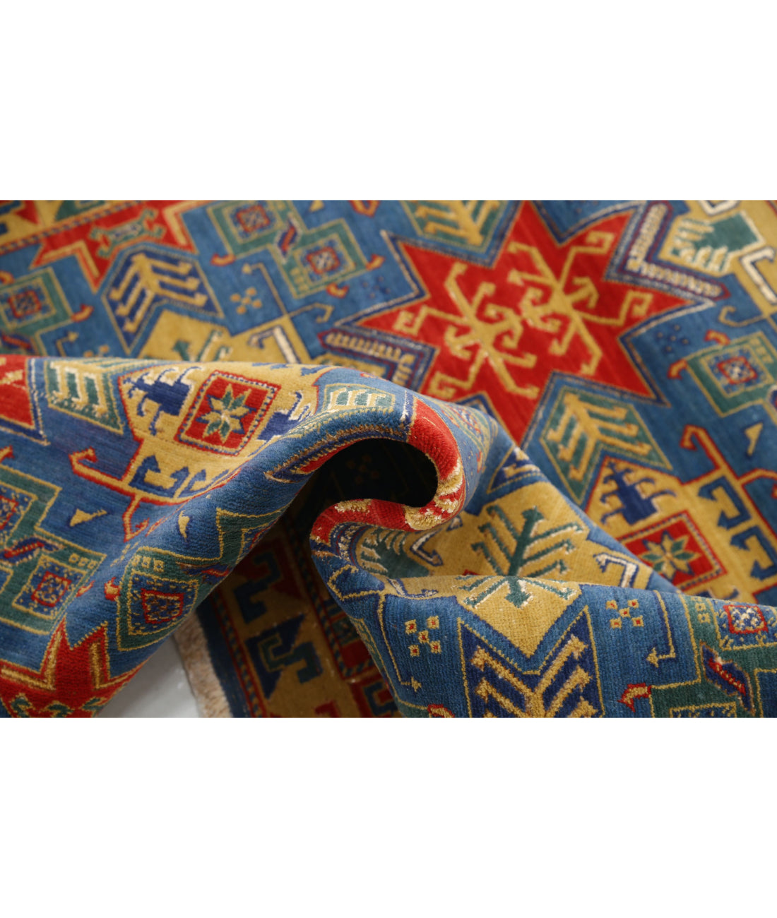 Gulshan 4'0'' X 5'9'' Power-Loomed Wool-Bamboo Silk Rug 4'0'' x 5'9'' (120 X 173) / Blue / Gold