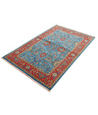 Gulshan 3'10'' X 6'1'' Power-Loomed Wool-Bamboo Silk Rug 3'10'' x 6'1'' (115 X 183) / Blue / Red
