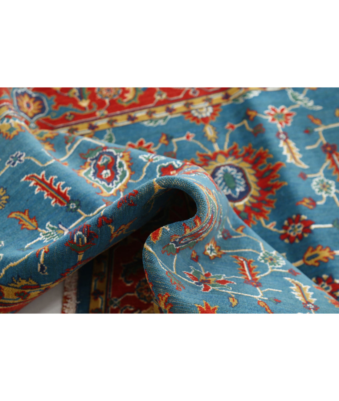 Gulshan 3'10'' X 6'1'' Power-Loomed Wool-Bamboo Silk Rug 3'10'' x 6'1'' (115 X 183) / Blue / Red