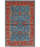 Gulshan 3'10'' X 6'1'' Power-Loomed Wool-Bamboo Silk Rug 3'10'' x 6'1'' (115 X 183) / Blue / Red