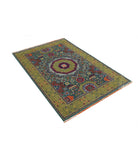 Gulshan 3'10'' X 6'0'' Power-Loomed Wool-Bamboo Silk Rug 3'10'' x 6'0'' (115 X 180) / Green / Gold
