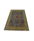 Gulshan 3'10'' X 6'0'' Power-Loomed Wool-Bamboo Silk Rug 3'10'' x 6'0'' (115 X 180) / Green / Gold