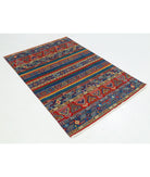 Gulshan 4'0'' X 5'10'' Power-Loomed Wool-Bamboo Silk Rug 4'0'' x 5'10'' (120 X 175) / Blue / Green