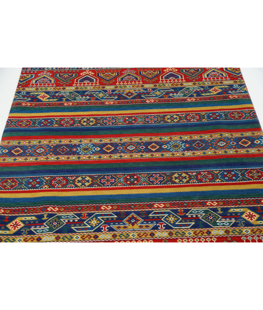 Gulshan 4'0'' X 5'10'' Power-Loomed Wool-Bamboo Silk Rug 4'0'' x 5'10'' (120 X 175) / Blue / Green