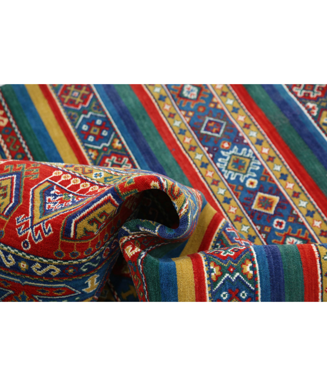 Gulshan 4'0'' X 5'10'' Power-Loomed Wool-Bamboo Silk Rug 4'0'' x 5'10'' (120 X 175) / Blue / Green