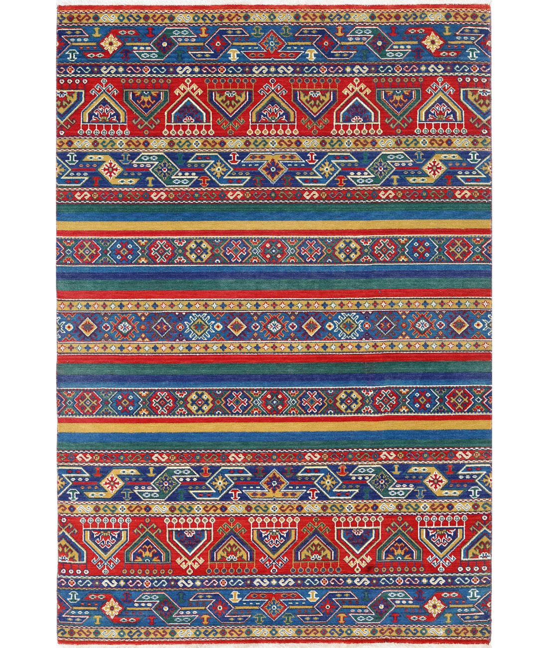 Gulshan 4'0'' X 5'10'' Power-Loomed Wool-Bamboo Silk Rug 4'0'' x 5'10'' (120 X 175) / Blue / Green
