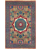 Gulshan 3'10'' X 6'0'' Power-Loomed Wool-Bamboo Silk Rug 3'10'' x 6'0'' (115 X 180) / Gold / Blue