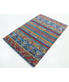 Gulshan 4'0'' X 5'10'' Power-Loomed Wool-Bamboo Silk Rug 4'0'' x 5'10'' (120 X 175) / Blue / Green