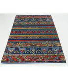 Gulshan 4'0'' X 5'10'' Power-Loomed Wool-Bamboo Silk Rug 4'0'' x 5'10'' (120 X 175) / Blue / Green
