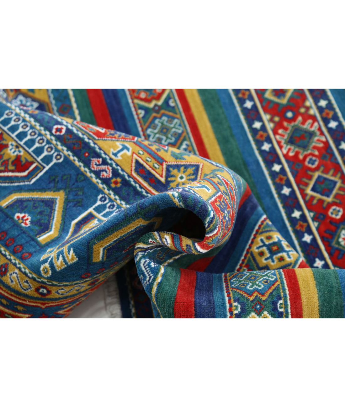 Gulshan 4'0'' X 5'10'' Power-Loomed Wool-Bamboo Silk Rug 4'0'' x 5'10'' (120 X 175) / Blue / Green