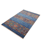 Gulshan 3'10'' X 6'0'' Power-Loomed Wool-Bamboo Silk Rug 3'10'' x 6'0'' (115 X 180) / Blue / Red