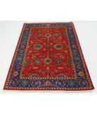 Gulshan 4'0'' X 5'10'' Power-Loomed Wool-Bamboo Silk Rug 4'0'' x 5'10'' (120 X 175) / Red / Blue