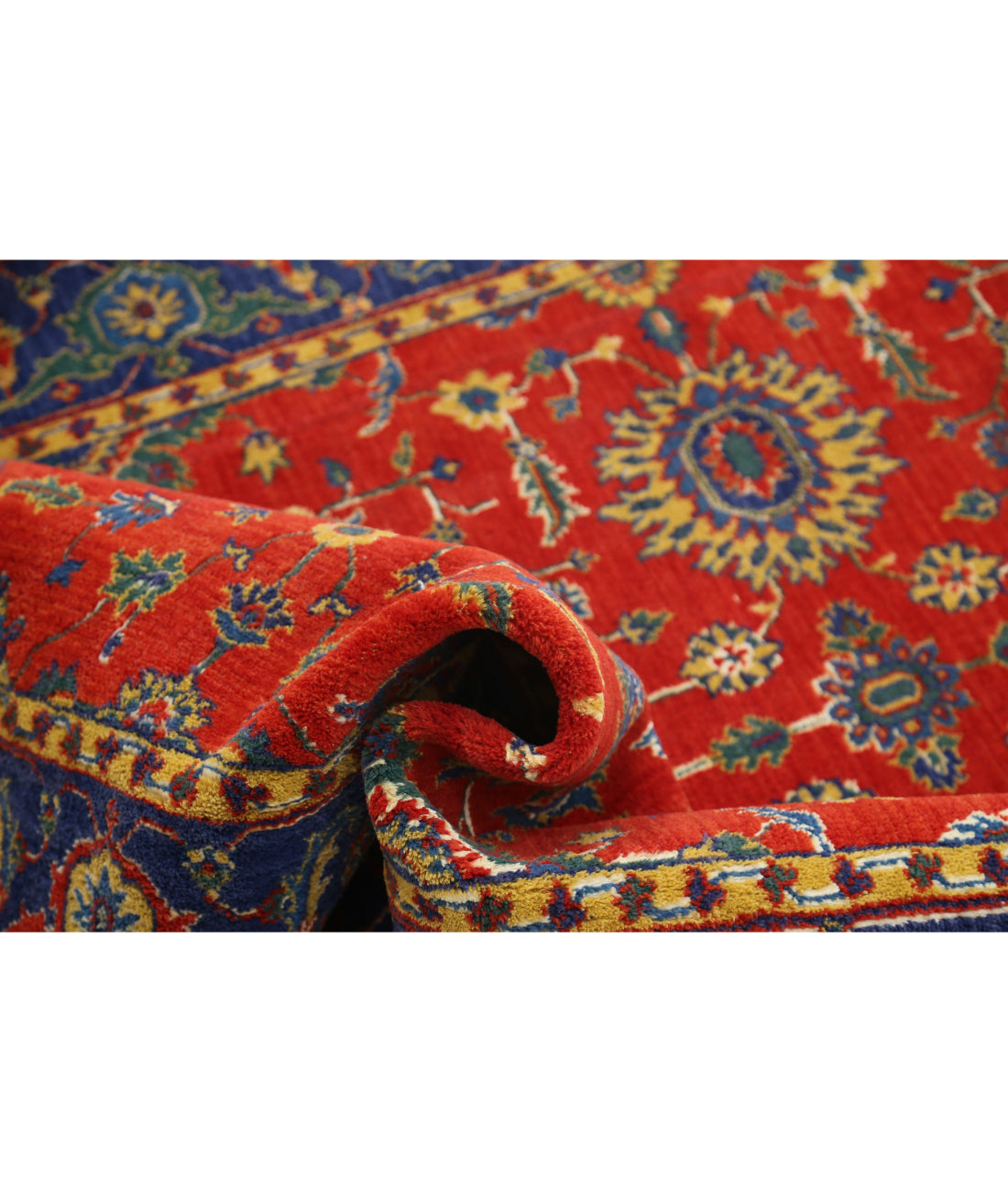 Gulshan 4'0'' X 5'10'' Power-Loomed Wool-Bamboo Silk Rug 4'0'' x 5'10'' (120 X 175) / Red / Blue