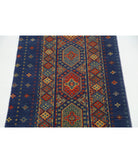Gulshan 2'2'' X 3'9'' Power-Loomed Wool-Bamboo Silk Rug 2'2'' x 3'9'' (65 X 113) / Blue / Red