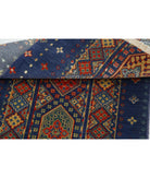 Gulshan 2'2'' X 3'9'' Power-Loomed Wool-Bamboo Silk Rug 2'2'' x 3'9'' (65 X 113) / Blue / Red