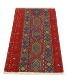 Gulshan 2'1'' X 3'10'' Power-Loomed Wool-Bamboo Silk Rug 2'1'' x 3'10'' (63 X 115) / Red / Blue