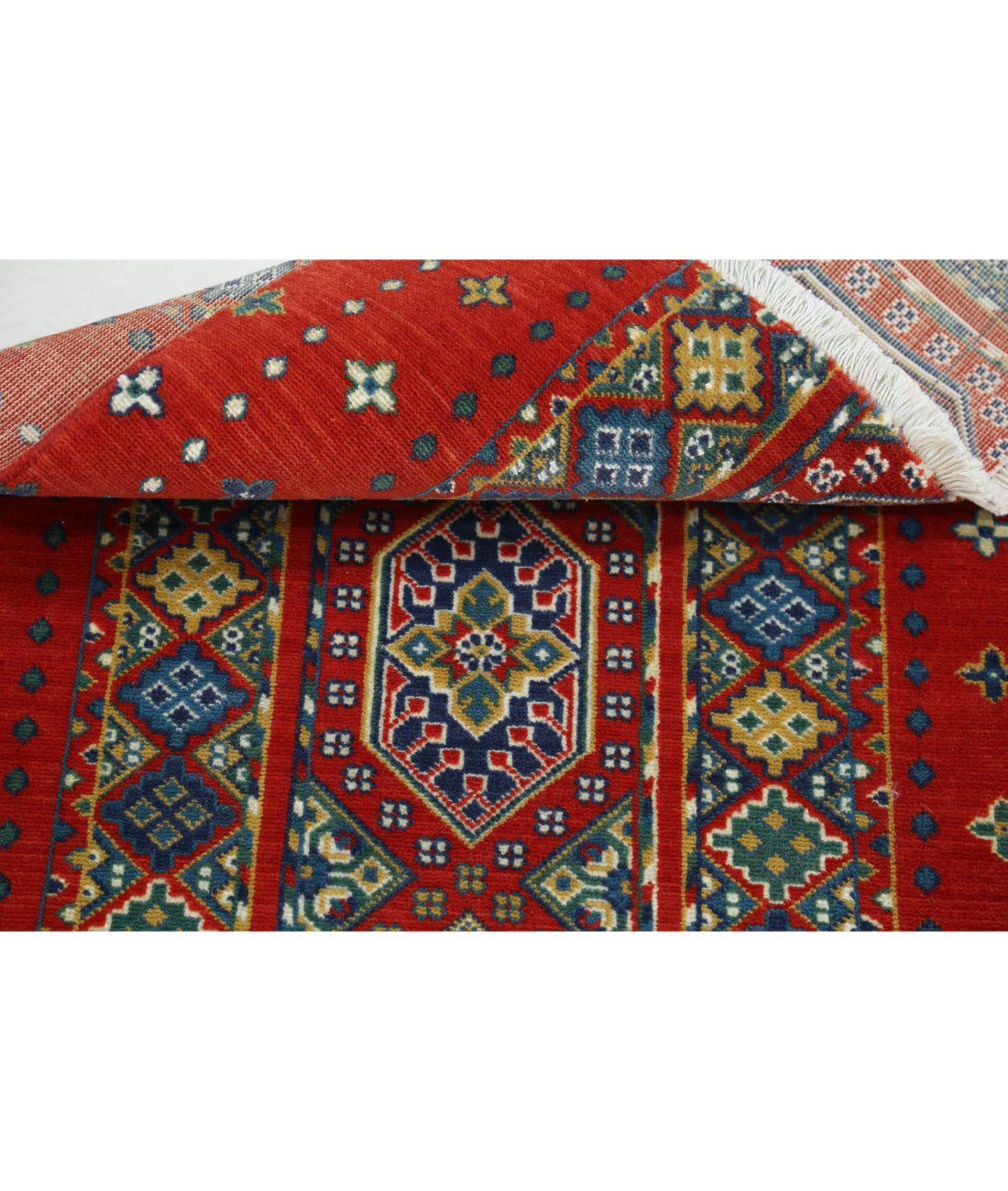 Gulshan 2'2'' X 3'10'' Power-Loomed Wool-Bamboo Silk Rug 2'2'' x 3'10'' (65 X 115) / Red / Green