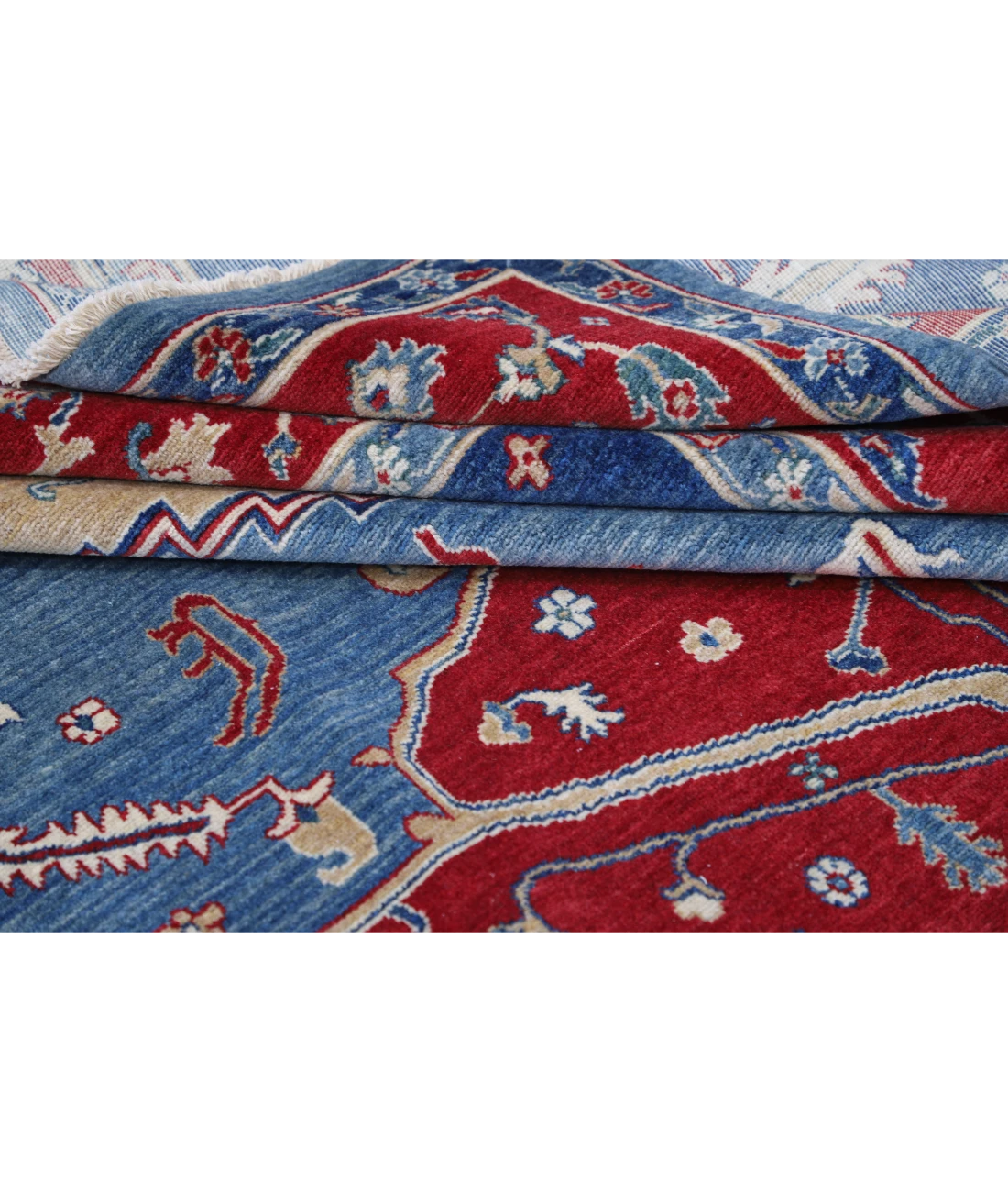 Power Loomed Heriz Wool Rug 8' 2" X 11' 8" 8' 2" X 11' 8" (249 X 356) / Blue / Red