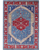 Power Loomed Heriz Wool Rug 8' 2" X 11' 8" 8' 2" X 11' 8" (249 X 356) / Blue / Red