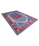 Power Loomed Heriz Wool Rug 8' 0" X 11' 6" 8' 0" X 11' 6" (244 X 351) / Blue / Red