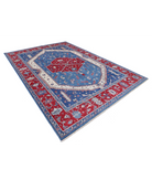 Power Loomed Heriz Wool Rug 8' 2" X 11' 8" 8' 2" X 11' 8" (249 X 356) / Blue / Red