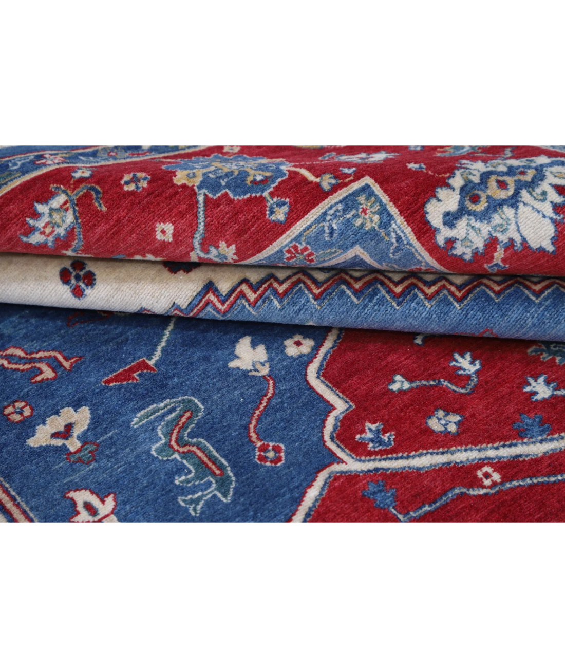 Power Loomed Heriz Wool Rug 8' 2" X 11' 8" 8' 2" X 11' 8" (249 X 356) / Blue / Red