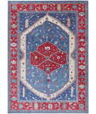 Power Loomed Heriz Wool Rug 8' 2" X 11' 8" 8' 2" X 11' 8" (249 X 356) / Blue / Red