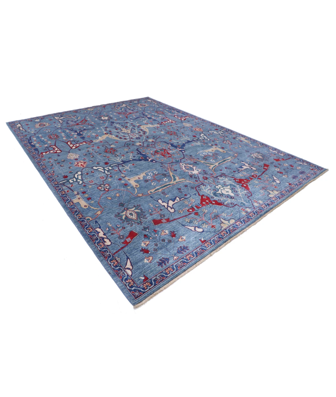 Power Loomed Heriz Wool Rug 8' 11" X 12' 0" 8' 11" X 12' 0" (272 X 366) / Blue / Blue