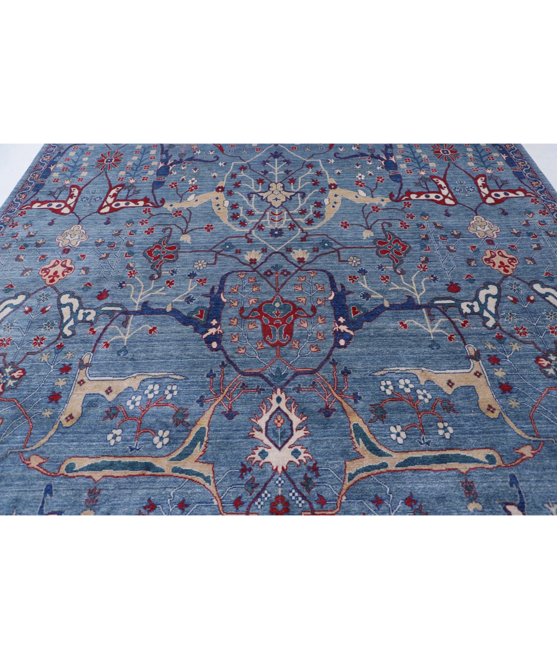Power Loomed Heriz Wool Rug 8' 11" X 12' 0" 8' 11" X 12' 0" (272 X 366) / Blue / Blue