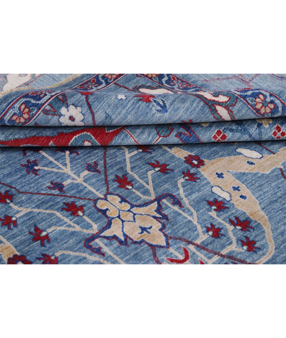 Power Loomed Heriz Wool Rug 8' 11" X 12' 0" 8' 11" X 12' 0" (272 X 366) / Blue / Blue