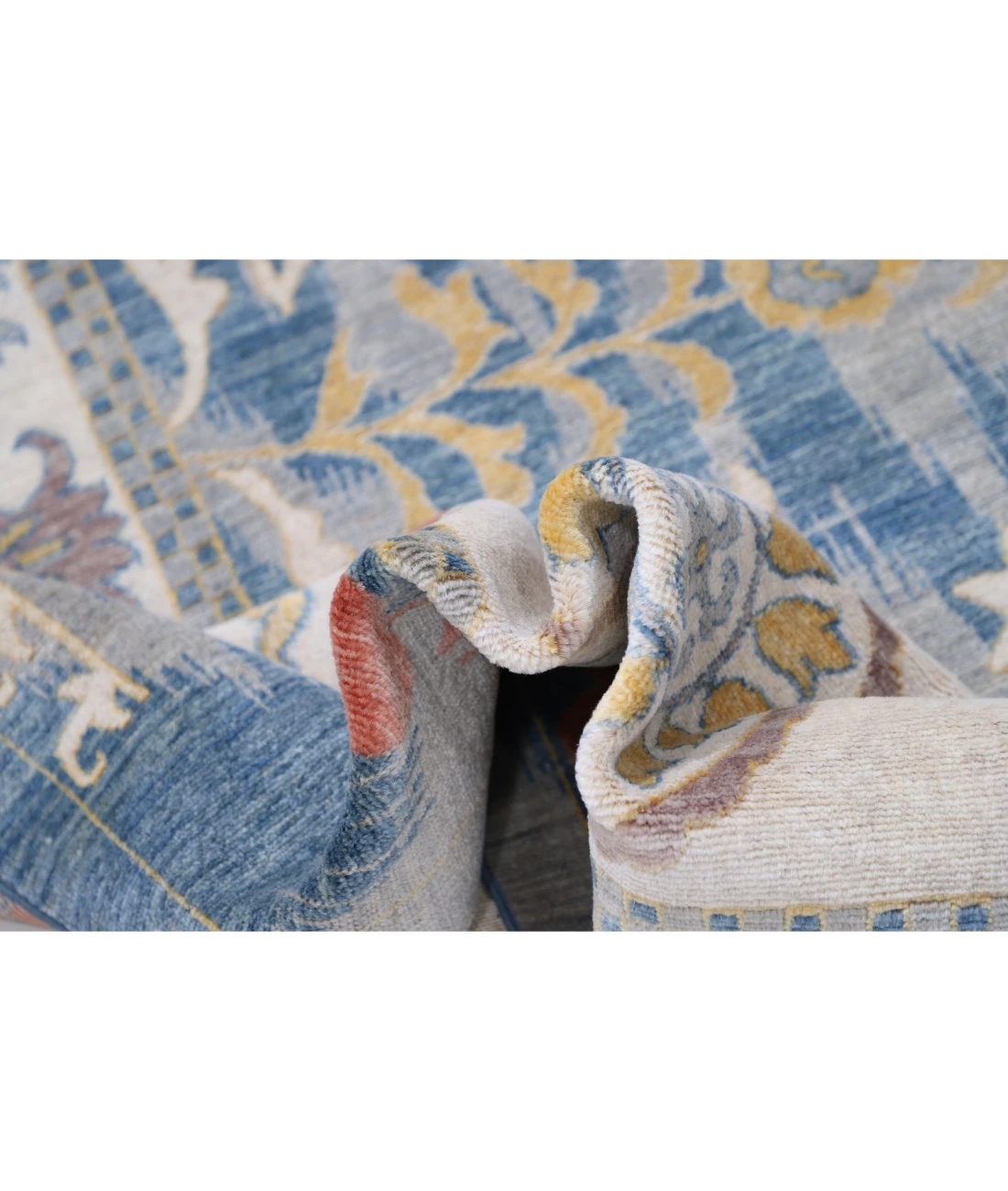 Power Loomed Ikat Wool Rug 8' 10" X 11' 10" 8' 10" X 11' 10" (269 X 361) / Blue / Ivory