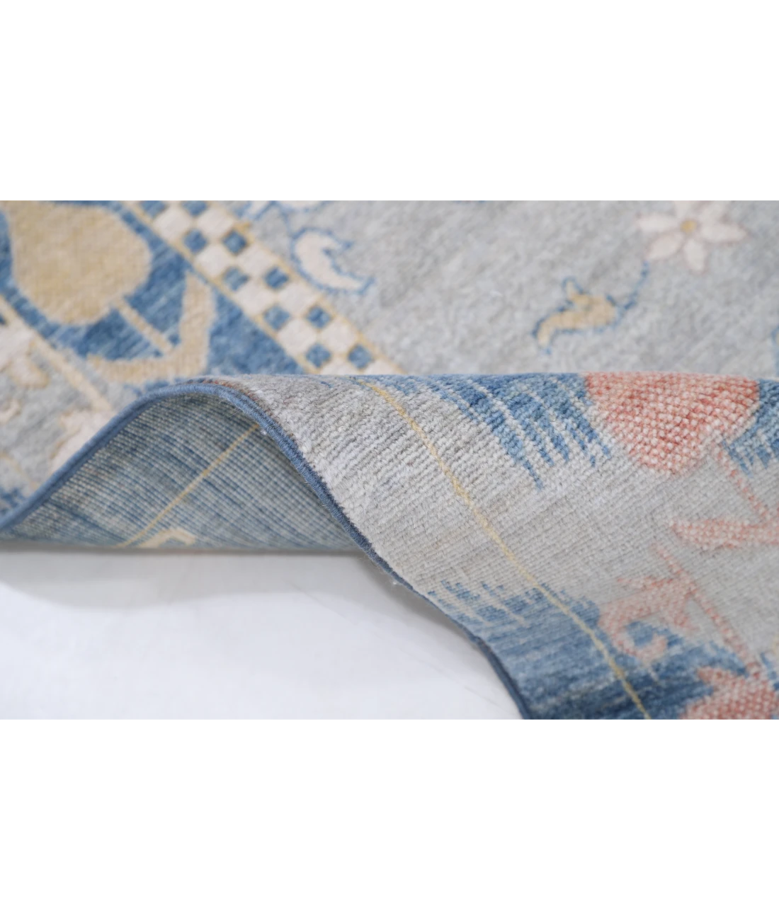 Power Loomed Ikat Wool Rug 8' 10" X 11' 11" 8' 10" X 11' 11" (269 X 363) / Blue / Grey