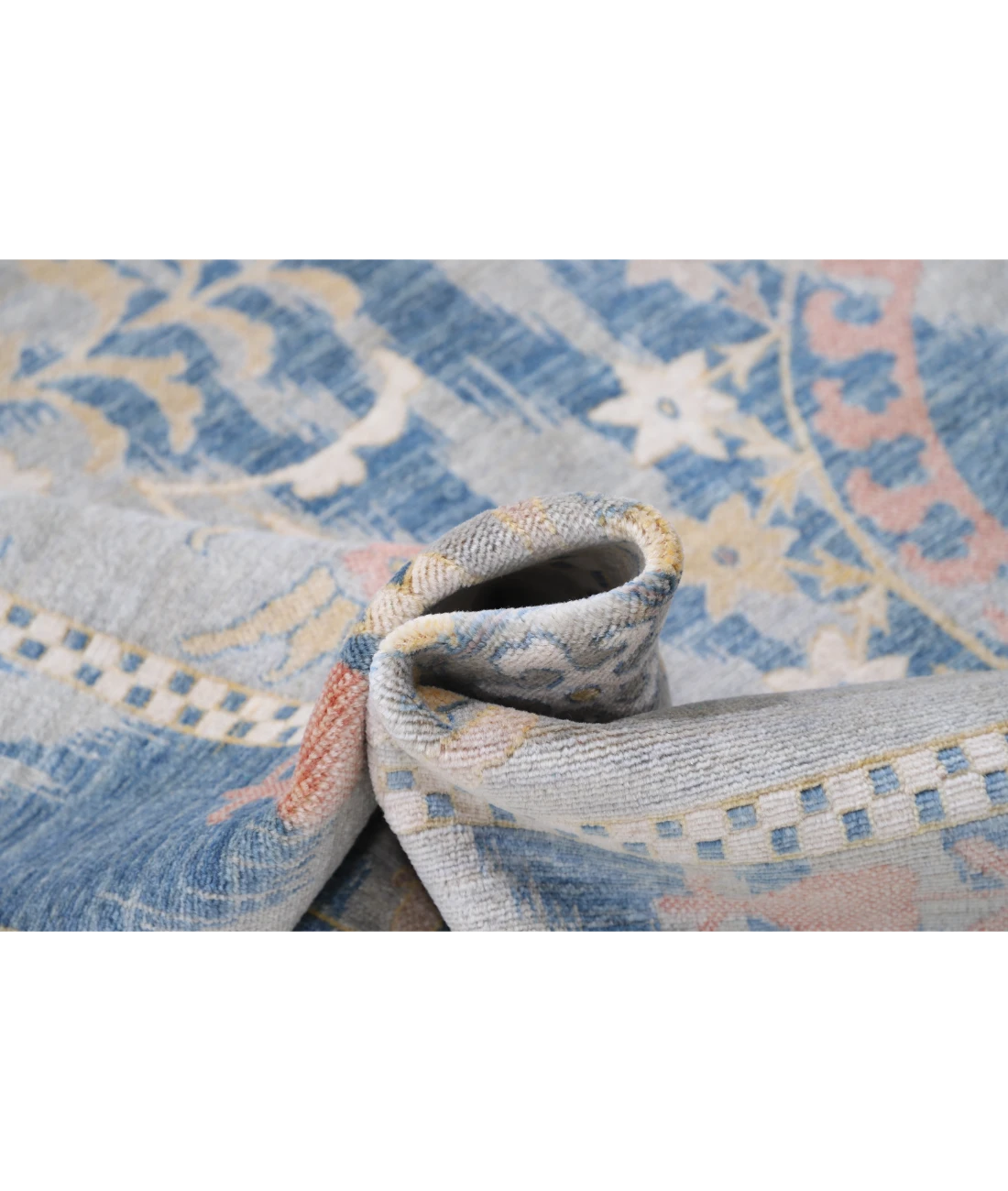 Power Loomed Ikat Wool Rug 8' 10" X 11' 11" 8' 10" X 11' 11" (269 X 363) / Blue / Grey