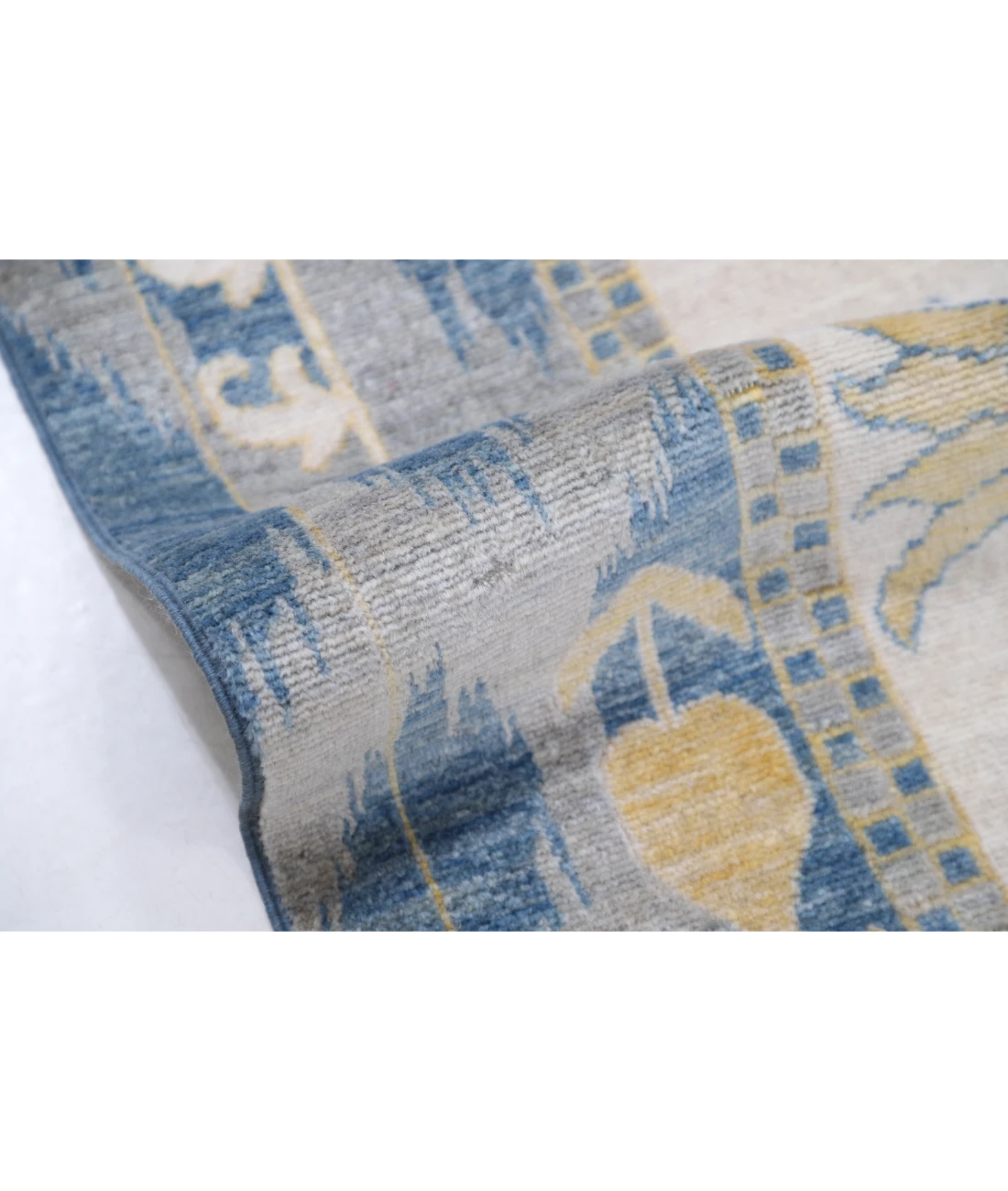 Power Loomed Ikat Wool Rug 8' 10" X 11' 10" 8' 10" X 11' 10" (269 X 361) / Blue / Ivory