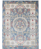 Power Loomed Ikat Wool Rug 8' 10" X 11' 10" 8' 10" X 11' 10" (269 X 361) / Blue / Ivory