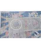 Power Loomed Ikat Wool Rug 8' 11" X 11' 11" 8' 11" X 11' 11" (272 X 363) / Blue / Grey