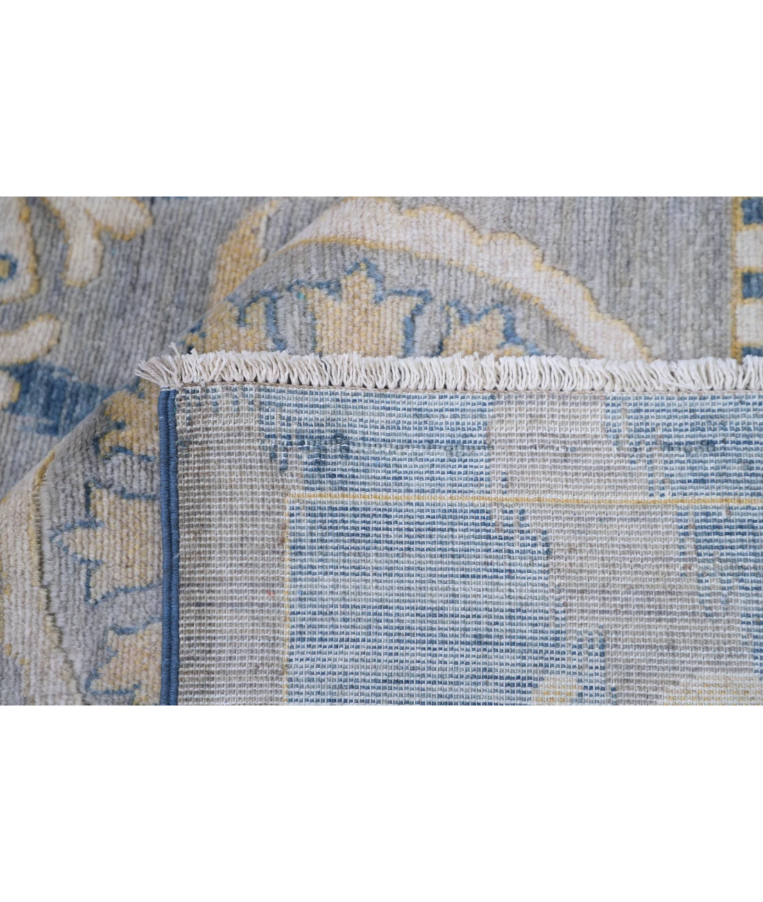 Power Loomed Ikat Wool Rug 8' 11" X 11' 11" 8' 11" X 11' 11" (272 X 363) / Blue / Grey