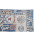 Power Loomed Ikat Wool Rug 6' 5" X 9' 11" 6' 5" X 9' 11" (196 X 302) / Blue / Ivory