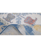 Power Loomed Ikat Wool Rug 6' 5" X 9' 11" 6' 5" X 9' 11" (196 X 302) / Blue / Ivory