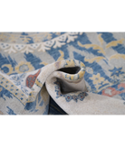 Power Loomed Ikat Wool Rug 6' 5" X 9' 11" 6' 5" X 9' 11" (196 X 302) / Blue / Ivory