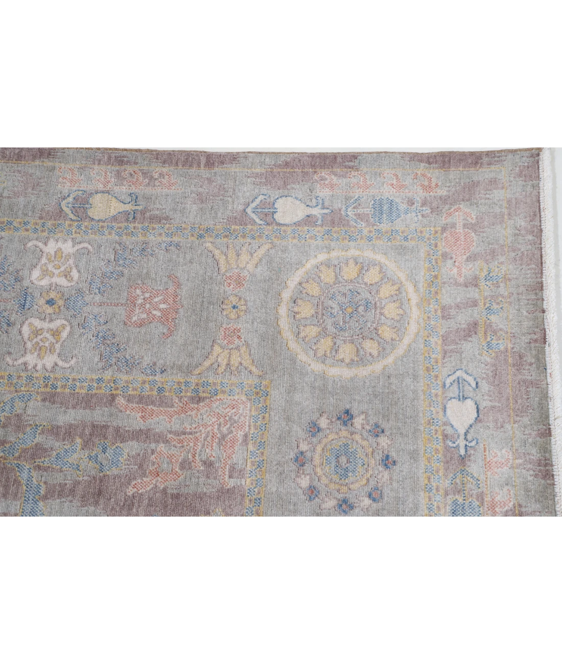 Power Loomed Ikat Wool Rug 6' 5" X 9' 11" 6' 5" X 9' 11" (196 X 302) / Brown / Blue